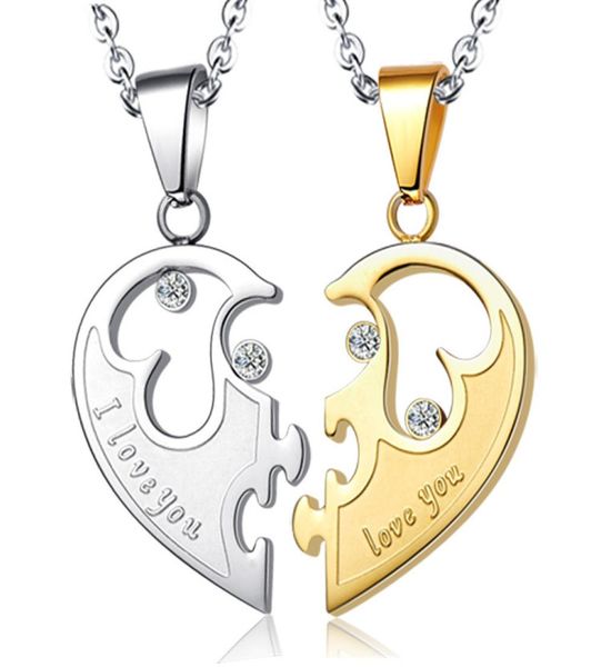 fashion korean titanium steel love couple necklace heart shape combination men and women pendant pendant pair a valentine gift who4542600, Silver
fashion korean titanium steel love couple necklace heart shape combination men and women pendant pendant pair a valentine gift who4542600, Silver