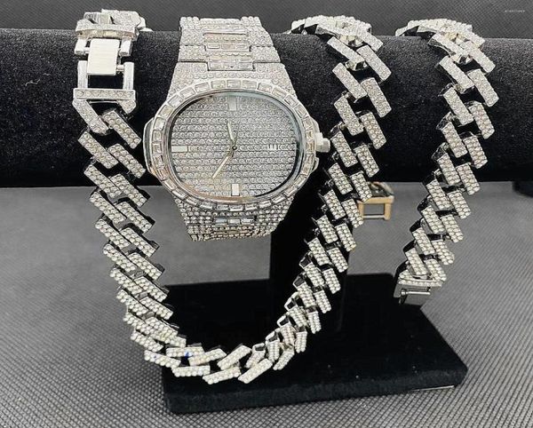 chains 3pcs hip hop jewelry for men iced out watch necklaces bracelet bling diamond cubana choker gold womens set whole bulk8955385, Silver
chains 3pcs hip hop jewelry for men iced out watch necklaces bracelet bling diamond cubana choker gold womens set whole bulk8955385, Silver