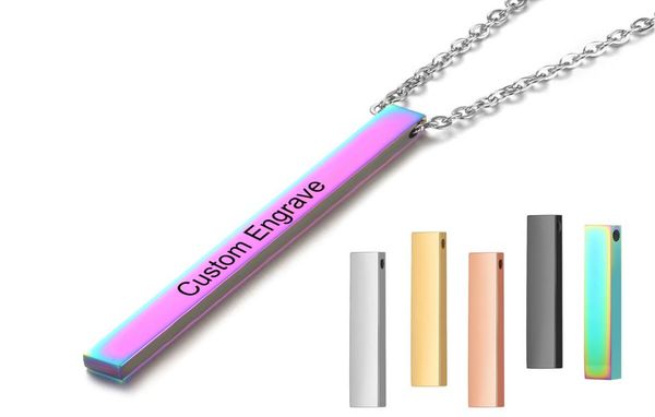 316l stainless steel engraved positive inspirational quote rectangle bar pendant colorful custom necklaces jewelry with chain sl17743296, Silver
316l stainless steel engraved positive inspirational quote rectangle bar pendant colorful custom necklaces jewelry with chain sl17743296, Silver