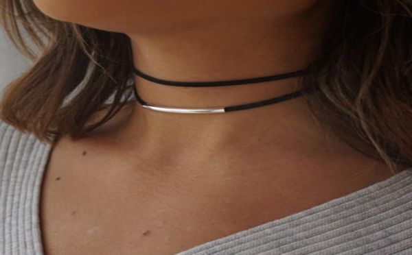 2019 new fashion bending tube velvet choker necklace double layer style torque black short leather necklace charm collier femme6241413, Golden;silver
2019 new fashion bending tube velvet choker necklace double layer style torque black short leather necklace charm collier femme6241413, Golden;silver