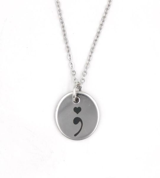new arrival stainless steel necklace semicolon necklace depression awareness pendant necklace warrior mental health suicide jewelr1951019, Silver
new arrival stainless steel necklace semicolon necklace depression awareness pendant necklace warrior mental health suicide jewelr1951019, Silver