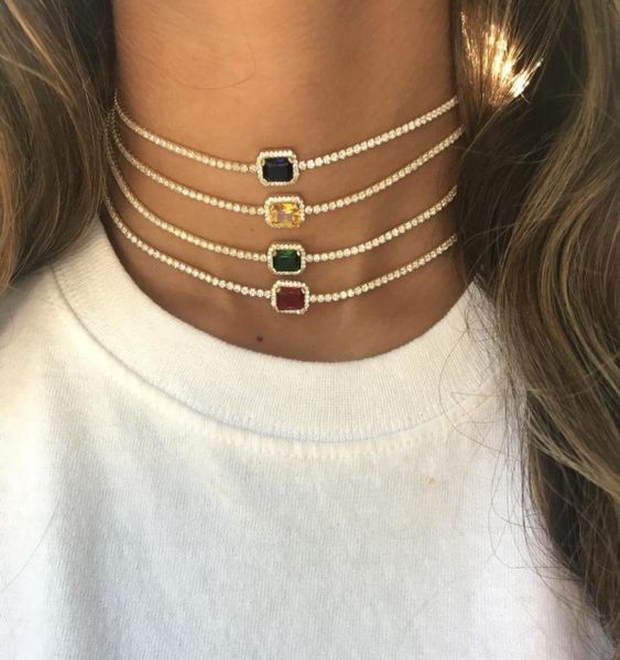 fashion popular gold color women tennis chain choker necklace with sapphires green white red yellow cz stone paved necklace5953195, Silver
fashion popular gold color women tennis chain choker necklace with sapphires green white red yellow cz stone paved necklace5953195, Silver