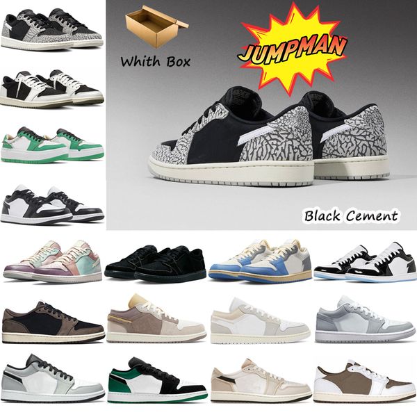 with box 2023 jumpman 1 1s low mens basketball shoes black cement turbo green panda wolf grey tear away silver bred toe women sports trainer
with box 2023 jumpman 1 1s low mens basketball shoes black cement turbo green panda wolf grey tear away silver bred toe women sports trainer