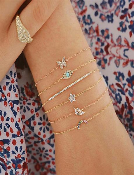 6 pcsset punk butterfly eye star moon leaves crystal gem shiny gold multilayer chain bracelet set women exquisite party jewelry t3355844, Golden;silver
6 pcsset punk butterfly eye star moon leaves crystal gem shiny gold multilayer chain bracelet set women exquisite party jewelry t3355844, Golden;silver
