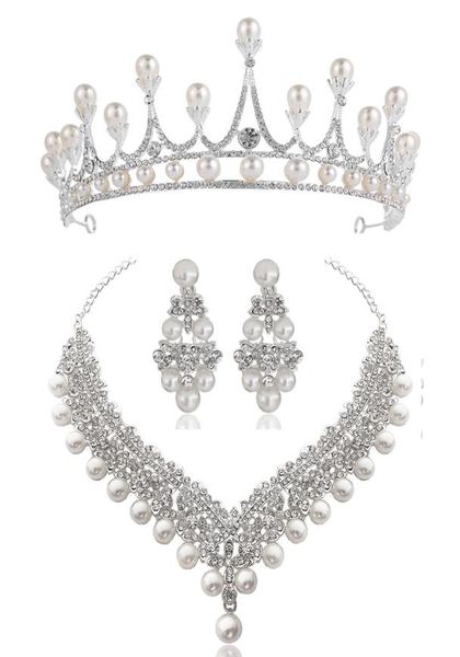 white crystal pearl crown earrings necklace jewelry sets bridal wedding jewelry elegant fashion cubic zirconia diamond jewelry8858362, Silver
white crystal pearl crown earrings necklace jewelry sets bridal wedding jewelry elegant fashion cubic zirconia diamond jewelry8858362, Silver