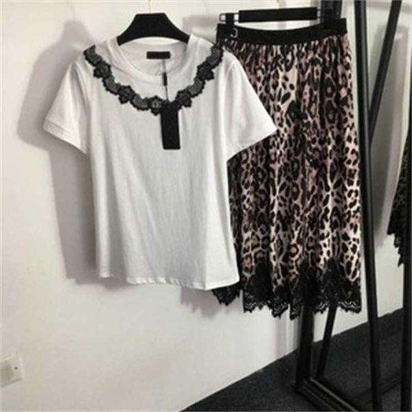 two piece summer dress women leopard skirts short-sleeved lace border design t-shirt leopards print high waist half skirt designer womens cl, White
two piece summer dress women leopard skirts short-sleeved lace border design t-shirt leopards print high waist half skirt designer womens cl, White