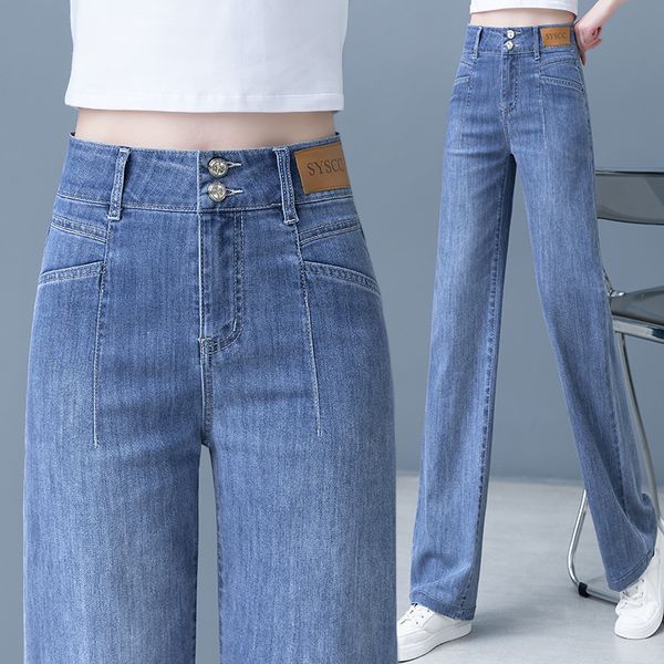 narrow straight denim pants summer thin women's jeans casual pants loose 2023 high waisted denim wide leg pants, Blue
narrow straight denim pants summer thin women's jeans casual pants loose 2023 high waisted denim wide leg pants, Blue