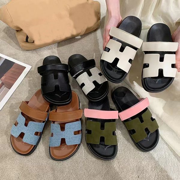 h new slippers sandals beach classic flat sandal luxury summer lady leather flip flops men women slides, Black
h new slippers sandals beach classic flat sandal luxury summer lady leather flip flops men women slides, Black