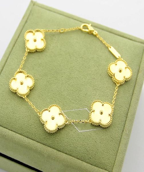 new arrival brass five flower charm bracelet in 18k real gold plated for women wedding gift jewelry2022100, Black
new arrival brass five flower charm bracelet in 18k real gold plated for women wedding gift jewelry2022100, Black