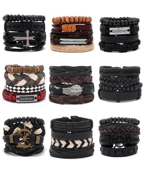 vintage multiple layers leather bracelet set for women men leaf cross handmade braided wrap charm bracelet jewelry accessories5169190, Golden;silver
vintage multiple layers leather bracelet set for women men leaf cross handmade braided wrap charm bracelet jewelry accessories5169190, Golden;silver