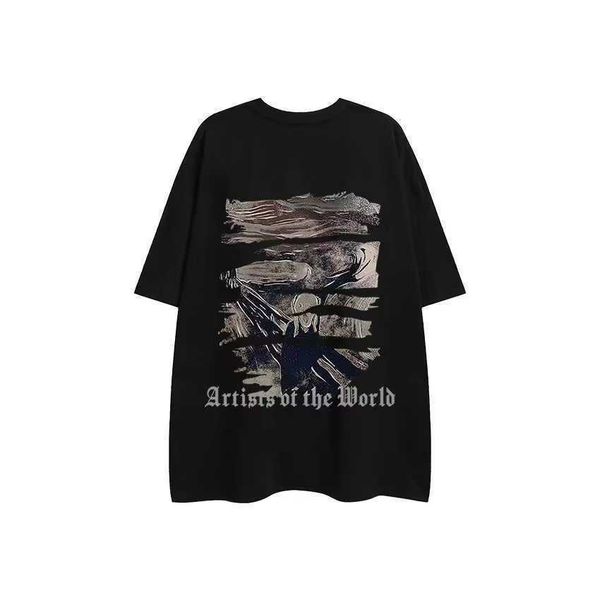 women's men's and summer high street fashion brand t-shirt oversize high grade feeling ruffian handsome fried street versatile hal, White;black
women's men's and summer high street fashion brand t-shirt oversize high grade feeling ruffian handsome fried street versatile hal, White;black