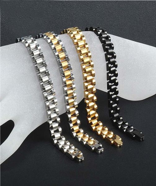 men stainless steel watch band strap bracelet watchband wristband bracelets black silver gold hip hop wrist strap link 10mm 22cm1074530
men stainless steel watch band strap bracelet watchband wristband bracelets black silver gold hip hop wrist strap link 10mm 22cm1074530