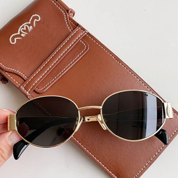 Arc De Triomphe Sunglasses Cl40235u Oval Metal Women's Designer Thin Frame Hardware Mirror Legs Fashion Retro Party Glasses Original Boxyeyn