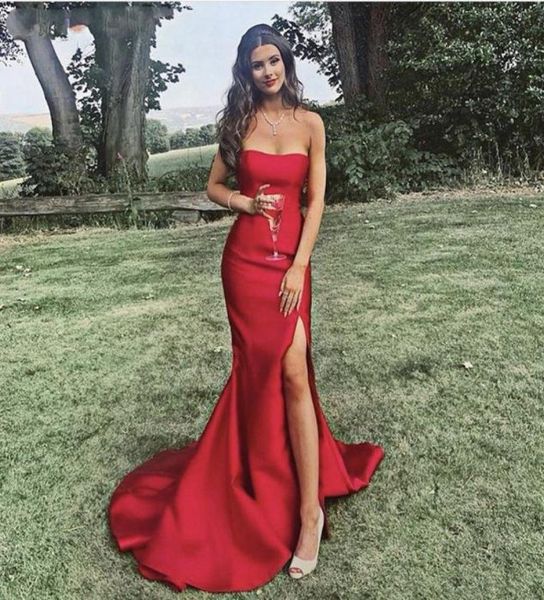 simple mermaid prom dresses 2020 strapless sleeveless side split court train satin pleated women evening party gowns for prom9620504, Black
simple mermaid prom dresses 2020 strapless sleeveless side split court train satin pleated women evening party gowns for prom9620504, Black