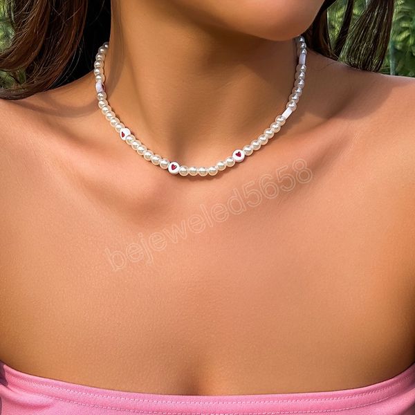 imitation pearl with heart beaded chians short choker necklace for women trendy charms collar ashion jewelry on neck gifts, Golden;silver
imitation pearl with heart beaded chians short choker necklace for women trendy charms collar ashion jewelry on neck gifts, Golden;silver