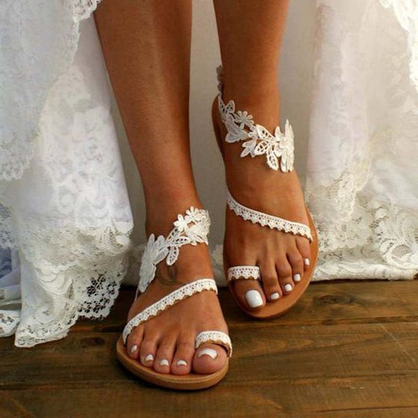 summer women white flat wedding shoes lace appliques open toe bridal sandals slippers ankle strap beach flatforms shoes, Black
summer women white flat wedding shoes lace appliques open toe bridal sandals slippers ankle strap beach flatforms shoes, Black