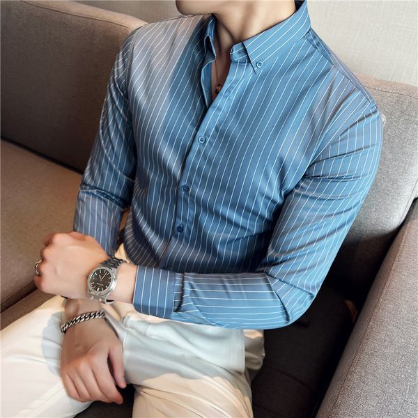 men's dress shirts plus size s-3xl korean long sleeve striped shirts men clothing simple slim fit business casual office blouse homme 2, White;black
men's dress shirts plus size s-3xl korean long sleeve striped shirts men clothing simple slim fit business casual office blouse homme 2, White;black