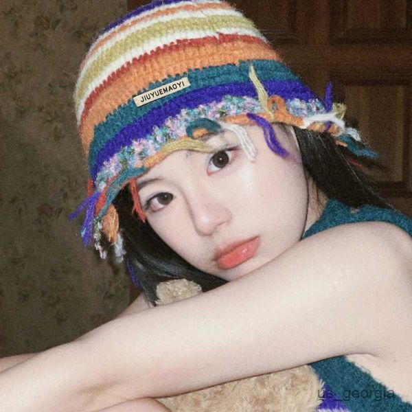 caps new autumn and winter retro handmade crochet colored striped knitted hat contrasting color women warm fashion bucket cap r230628, Blue;gray
caps new autumn and winter retro handmade crochet colored striped knitted hat contrasting color women warm fashion bucket cap r230628, Blue;gray
