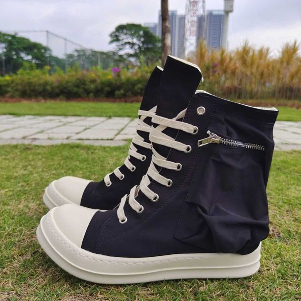 rick 2023 spring new ro high shoes for men's korean fashion bag black and white classic canvas shoes thick sole board shoes for women&#
rick 2023 spring new ro high shoes for men's korean fashion bag black and white classic canvas shoes thick sole board shoes for women&#