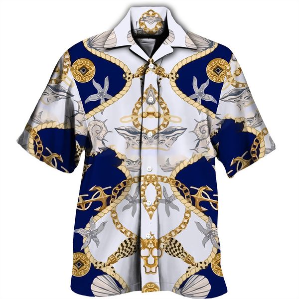 men's dress shirts luxury social men hawaiian fashion chain print shortlong sleeve turndown collar button up male party club clothing, White;black
men's dress shirts luxury social men hawaiian fashion chain print shortlong sleeve turndown collar button up male party club clothing, White;black