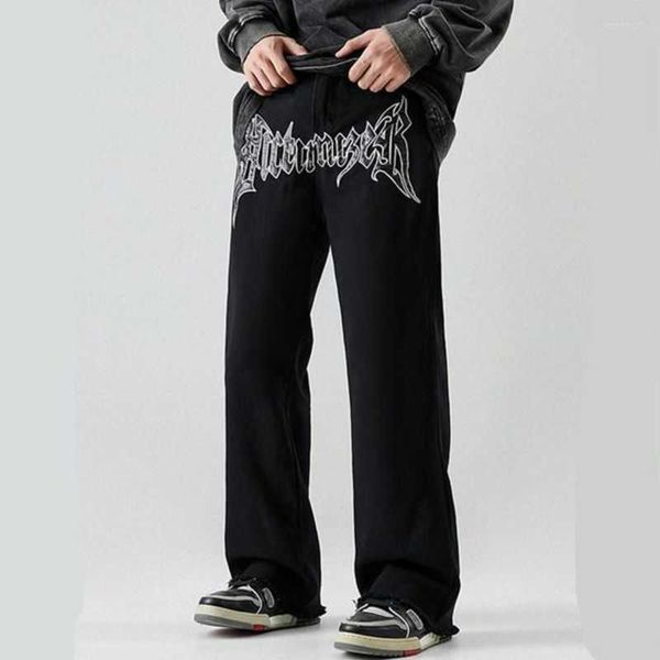 men's jeans 2022 cool design leather embroidery white baggy men pants y2k fashion streetwear straight loose hip hop denim trousers 292w, Blue
men's jeans 2022 cool design leather embroidery white baggy men pants y2k fashion streetwear straight loose hip hop denim trousers 292w, Blue