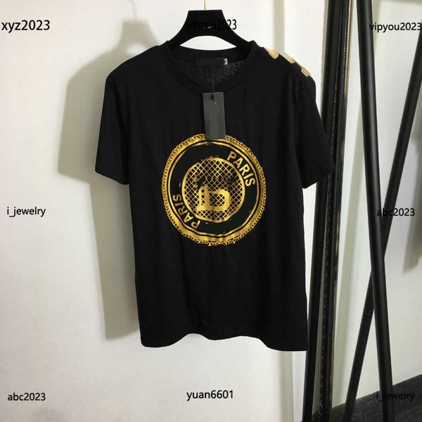 women designer t-shirt summer circular chain decoration girl tees size s-l gold pattern printing short sleeve june25, White
women designer t-shirt summer circular chain decoration girl tees size s-l gold pattern printing short sleeve june25, White