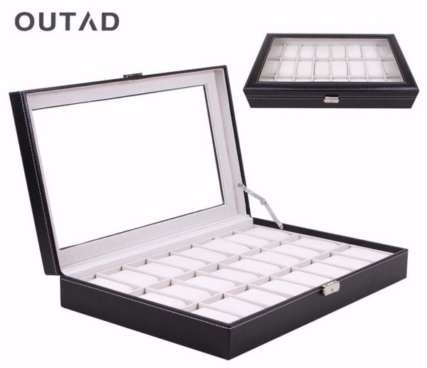 outad casket 24 grid watch box glass black leather wristwatch storage case organizer classical holder foam pillow7239890, Black;blue
outad casket 24 grid watch box glass black leather wristwatch storage case organizer classical holder foam pillow7239890, Black;blue