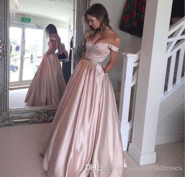 2017 pearl pink prom dresses off the shoulder puffy with beading sash pocket evening party dresses long plus size2014083, Black
2017 pearl pink prom dresses off the shoulder puffy with beading sash pocket evening party dresses long plus size2014083, Black