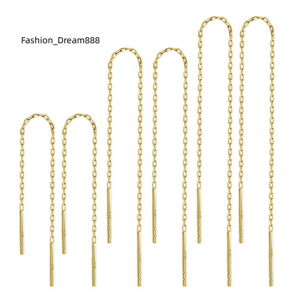 simple 18k gold plated needle threader earring 925 sterling silver thread cross link chain pull through tassel earing threaded, Golden
simple 18k gold plated needle threader earring 925 sterling silver thread cross link chain pull through tassel earing threaded, Golden