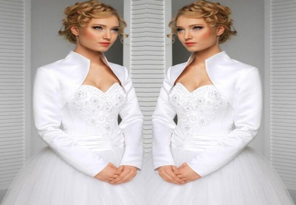 real custom made size and color wedding jacket satin long sleeves high collar bride accessories bridal bolero shrug wraps sh7153963, White
real custom made size and color wedding jacket satin long sleeves high collar bride accessories bridal bolero shrug wraps sh7153963, White