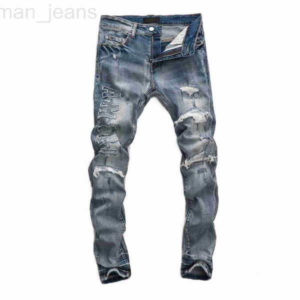 men's jeans designer european jean am letter embroidery men patchwork ripped for trend brand motorcycle pant mens skinny h71m, Blue
men's jeans designer european jean am letter embroidery men patchwork ripped for trend brand motorcycle pant mens skinny h71m, Blue