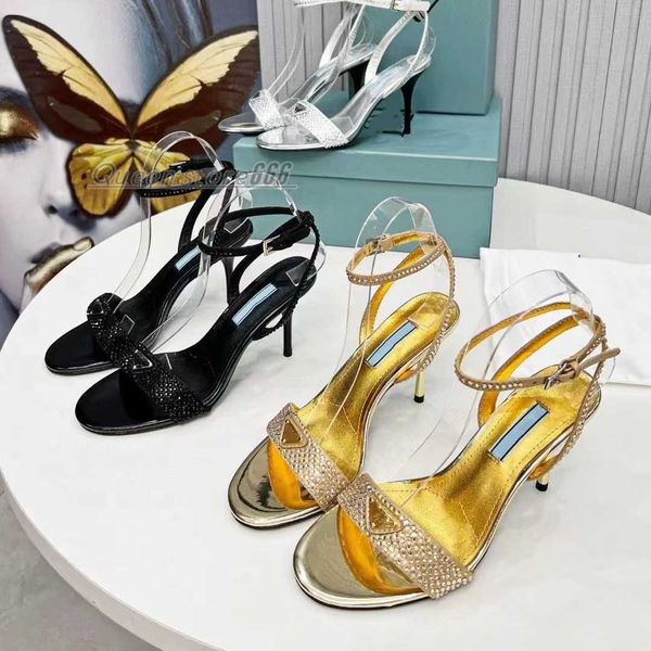 high heel sandals designer rhinestone banquet shoes luxury womens flat heel classic triangle buckle decorative ankle strap 8.5cm slim heels, Black
high heel sandals designer rhinestone banquet shoes luxury womens flat heel classic triangle buckle decorative ankle strap 8.5cm slim heels, Black