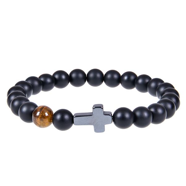 black matted bead bracelet hematite cross tiger's eye stone elasticity bracelet for women men jewelry
black matted bead bracelet hematite cross tiger's eye stone elasticity bracelet for women men jewelry