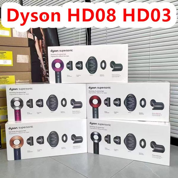 Image of Original For Dyson Supersonic Hair Dryer HD08 HD03 HD15 Negative Ions Blower Electric Fanless Vacuum Hairdryer US UK EU Plug 6 Colors Sealed Package