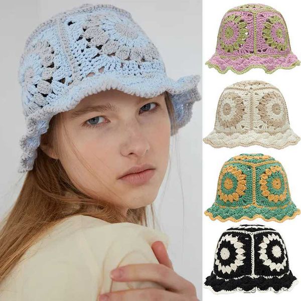 caps new hollow multicolor crochet bucket hat women spring summer fashion knitted sun hats sun protection foldable cap r230628, Blue;gray
caps new hollow multicolor crochet bucket hat women spring summer fashion knitted sun hats sun protection foldable cap r230628, Blue;gray