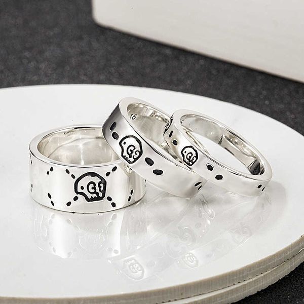 sterling silver ghost skull head couple double letter elf fashion simple men's and women's pair ring
sterling silver ghost skull head couple double letter elf fashion simple men's and women's pair ring