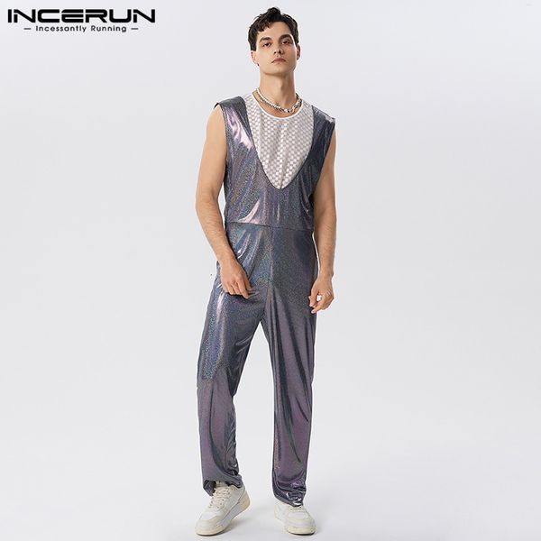 men's jeans fashion casual style sets incerun large vneck shiny fabric rompers leisure male party sleeveless jumpsuits 230628, Blue
men's jeans fashion casual style sets incerun large vneck shiny fabric rompers leisure male party sleeveless jumpsuits 230628, Blue