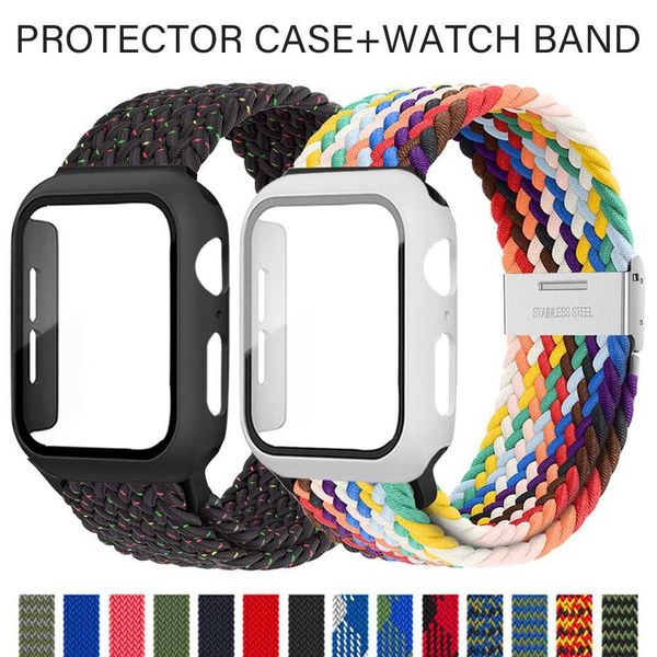case + strap for apple watch 44 40mm 45mm 41mm 42mm 38mm nylon elastic braided solo loop bracelet iwatch serie 3 4 5 6 se 7, Black;brown
case + strap for apple watch 44 40mm 45mm 41mm 42mm 38mm nylon elastic braided solo loop bracelet iwatch serie 3 4 5 6 se 7, Black;brown