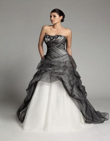new empire colorful wedding dress gothic black and white draped princess crystal pleated bridal gowns custom made beads strapless 2827243
new empire colorful wedding dress gothic black and white draped princess crystal pleated bridal gowns custom made beads strapless 2827243