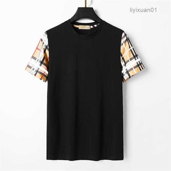 designer men's t-shirt black and white beige plaid stripe brand pure cotton breathable slim casual shirt street same style women's, White;black
designer men's t-shirt black and white beige plaid stripe brand pure cotton breathable slim casual shirt street same style women's, White;black