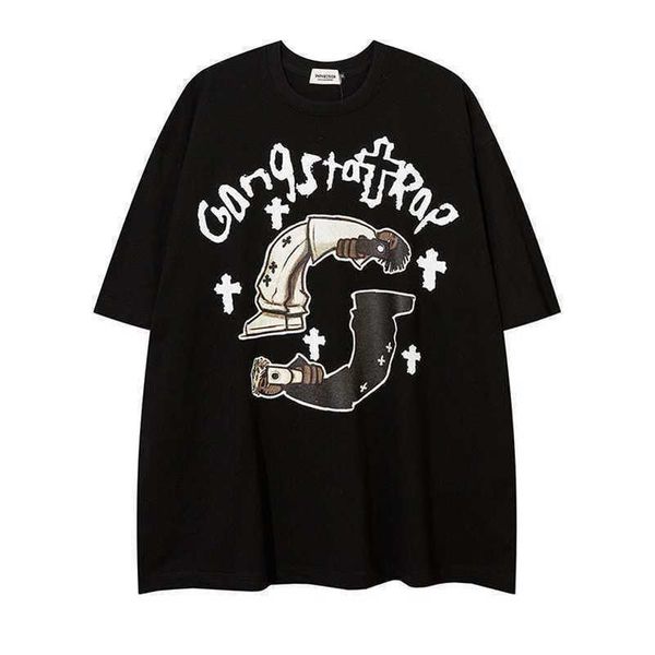 original trendy american street hiphop cartoon with pure cotton printing for men and women, casual and versatile for couples in a niche, White;black
original trendy american street hiphop cartoon with pure cotton printing for men and women, casual and versatile for couples in a niche, White;black