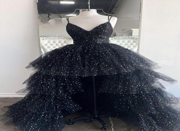 glitter black hi low prom evening dresses with spaghetti straps layered tulle sequined short front long back party cocktail pagean8159816
glitter black hi low prom evening dresses with spaghetti straps layered tulle sequined short front long back party cocktail pagean8159816