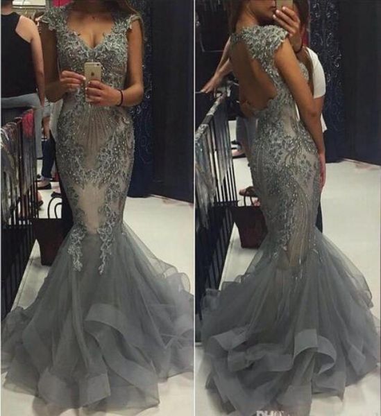 elegant grey organza mermaid prom dresses scoop capped sleeves backless formal evening gowns 2016 vestidos beaded appliques party 3148412, Black
elegant grey organza mermaid prom dresses scoop capped sleeves backless formal evening gowns 2016 vestidos beaded appliques party 3148412, Black