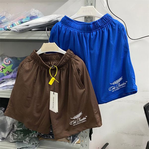 embroidery shorts men women high street mesh drawstring breeches