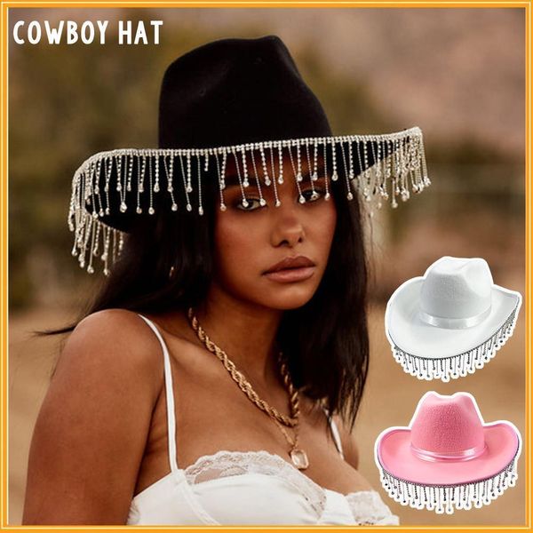 cloches pink cowgirl hat with rhinestone fringe design wide-brim cow girl hats bachelorette party western cowboy hat costume accessories 230, Blue;gray
cloches pink cowgirl hat with rhinestone fringe design wide-brim cow girl hats bachelorette party western cowboy hat costume accessories 230, Blue;gray