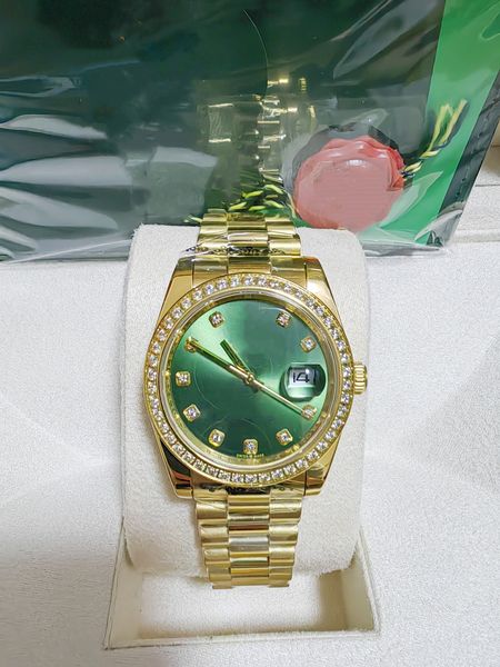 2024 original box certificate 18k gold president male watches day date diamonds green dial watch men stainless bezel automatic wristwatch 36, Slivery;brown
2024 original box certificate 18k gold president male watches day date diamonds green dial watch men stainless bezel automatic wristwatch 36, Slivery;brown