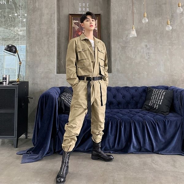 men's jeans military fashion style mens jumpsuit belted army green multi pockets overalls casual hip hop loose fit cargo pants 230628, Blue
men's jeans military fashion style mens jumpsuit belted army green multi pockets overalls casual hip hop loose fit cargo pants 230628, Blue