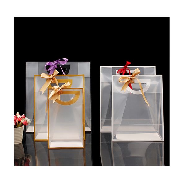 cosmetic bags cases pvc handle gift plastic bag with clear frosted luxury shopping bow packaging 230627
cosmetic bags cases pvc handle gift plastic bag with clear frosted luxury shopping bow packaging 230627