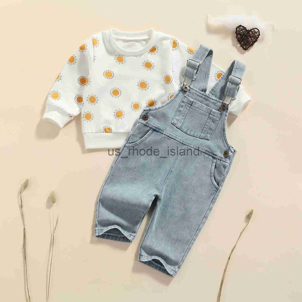 t-shirts focusnorm 1-4y lovely baby girls 2pcs clothes sets long sleeves sun print sweatshirt + suspender jeans pants x0628, Blue
t-shirts focusnorm 1-4y lovely baby girls 2pcs clothes sets long sleeves sun print sweatshirt + suspender jeans pants x0628, Blue