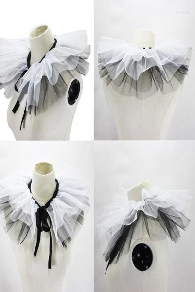 bow ties women renaissance tulle ruffled fake collar layered black white mesh clown choker laceup ribbon victorian neck ruff shaw2826364, Black;gray
bow ties women renaissance tulle ruffled fake collar layered black white mesh clown choker laceup ribbon victorian neck ruff shaw2826364, Black;gray